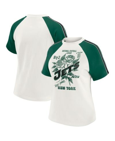 WEAR by Erin Andrews Женская футболка New York Jets Raglan, белая