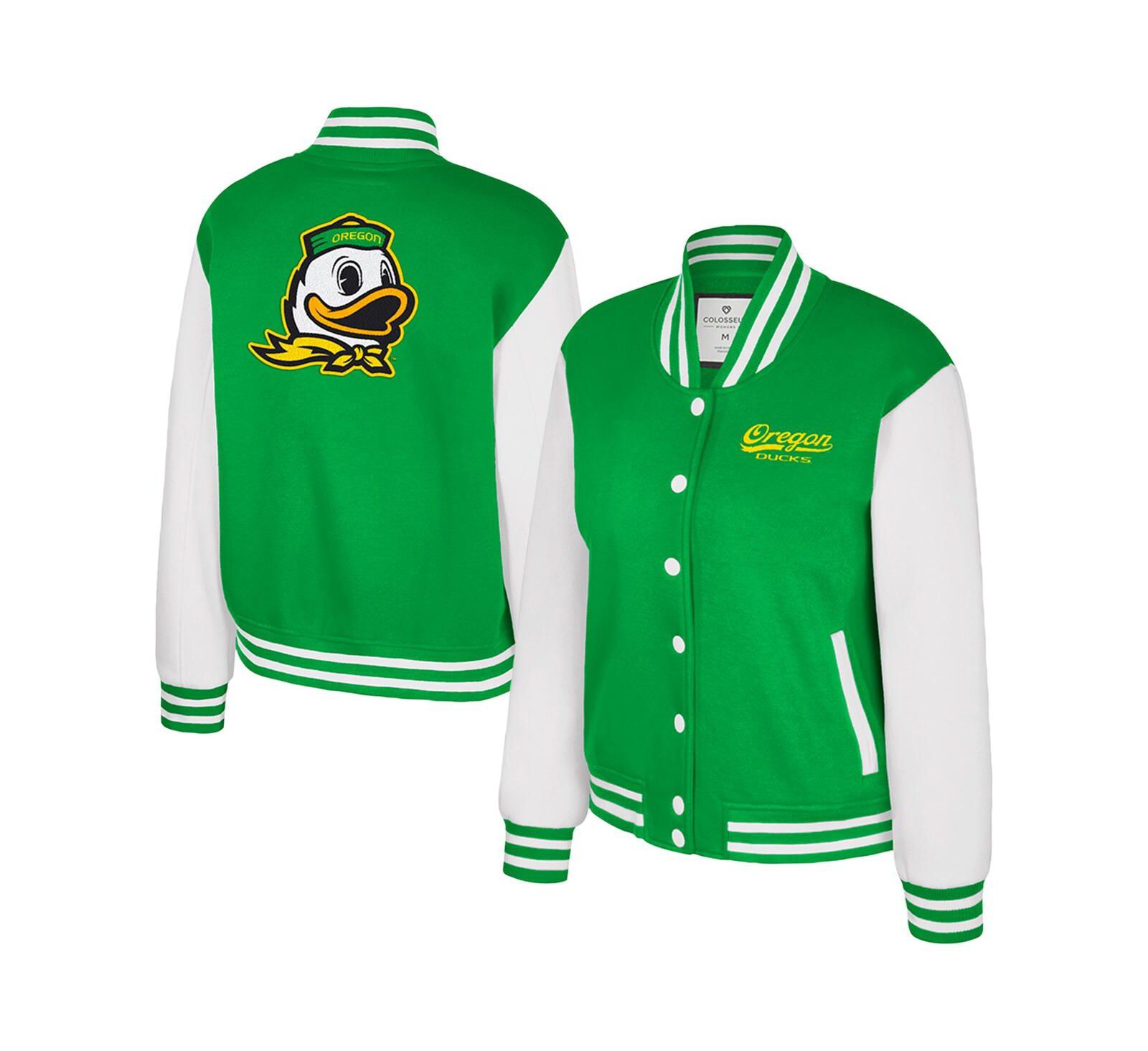 Женская флисовая куртка Colosseum Green Oregon Ducks French Baguette с застежкой