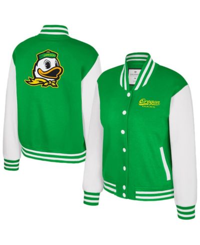 Женская флисовая куртка Colosseum Green Oregon Ducks French Baguette с застежкой