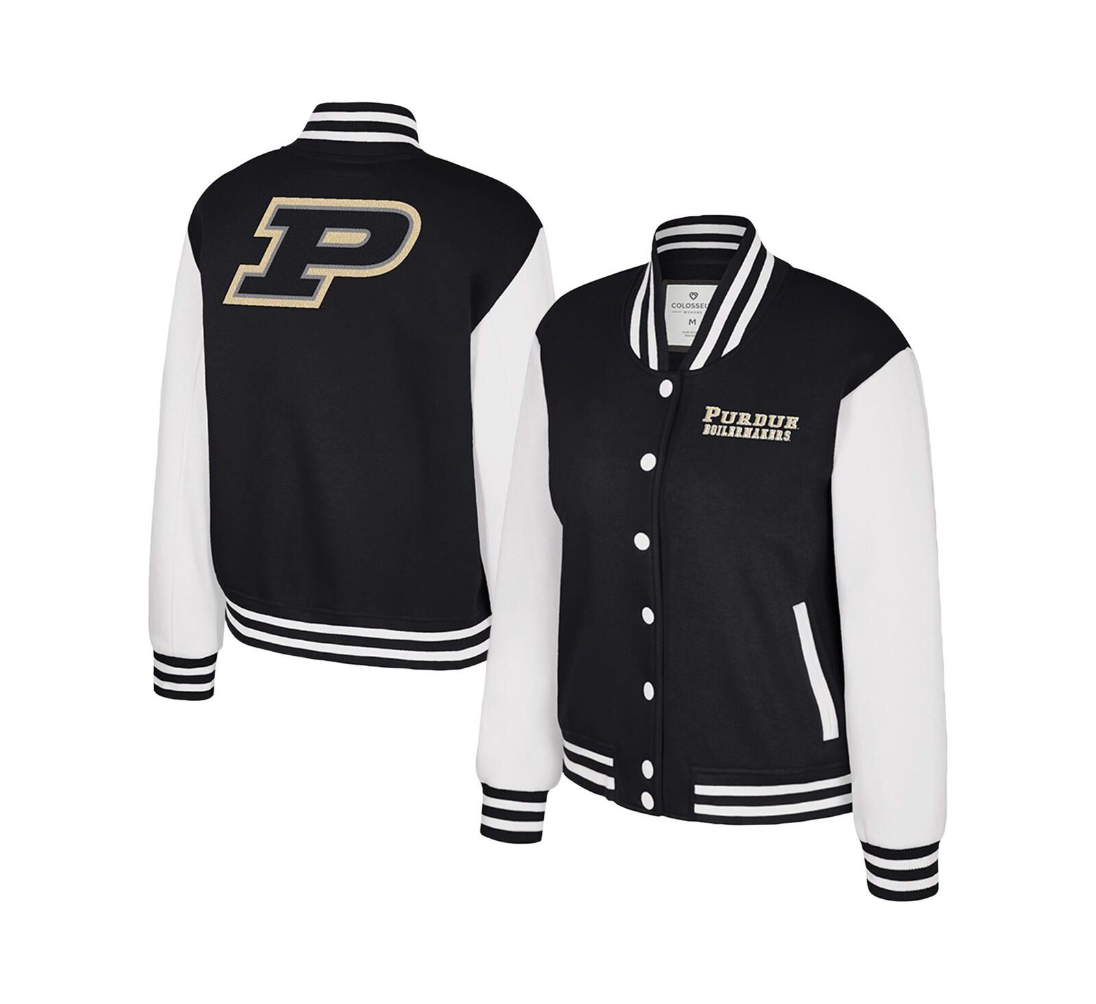 Женская флисовая куртка Colosseum Black Purdue Boilermakers French Baguette Full Snap
