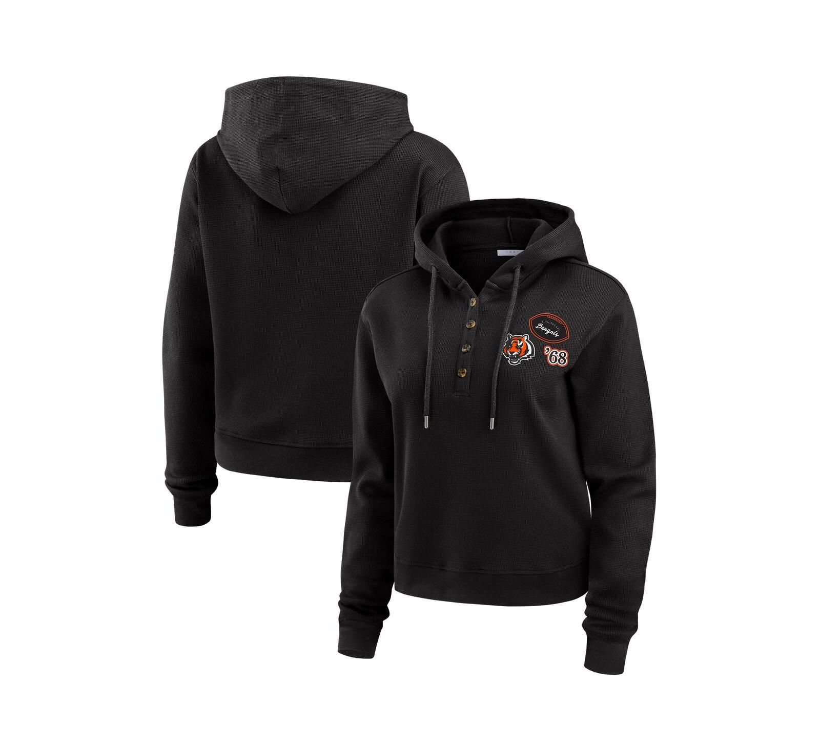 Женский худи WEAR by Erin Andrews Cincinnati Bengals Waffle черный
