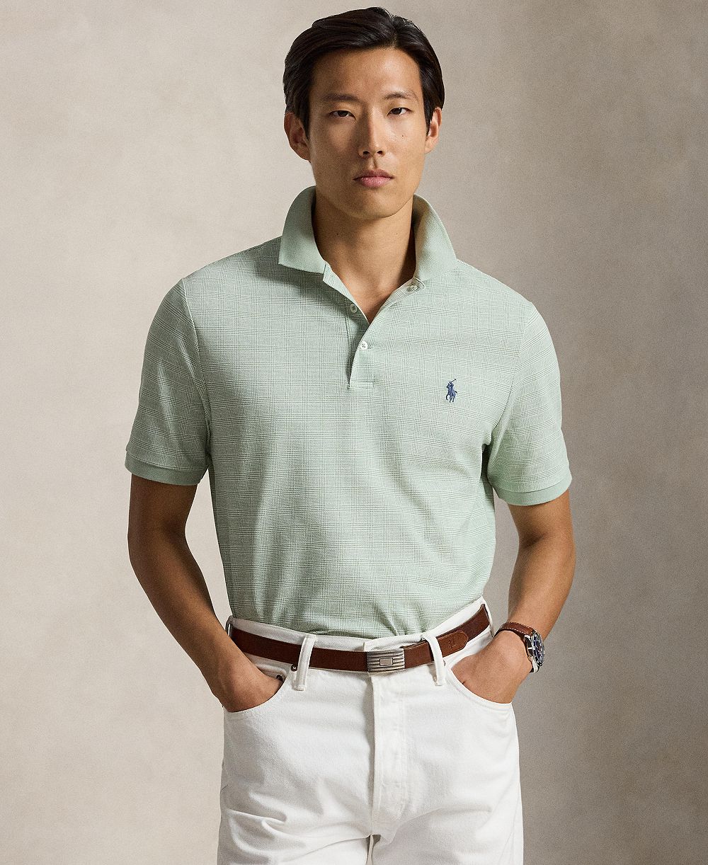 Мужская рубашка Polo Ralph Lauren Classic-Fit Stretch Mesh Polo