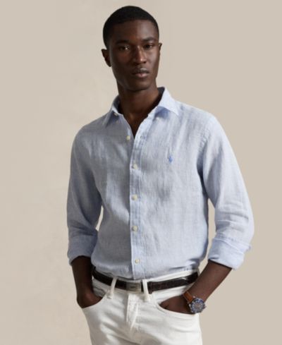 Мужская льняная рубашка Polo Ralph Lauren Striped Classic-Fit