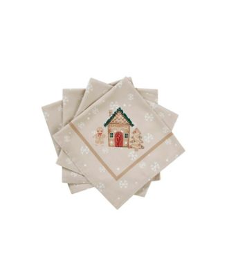 Avanti Набор салфеток Gingerbread Village, 4 штуки