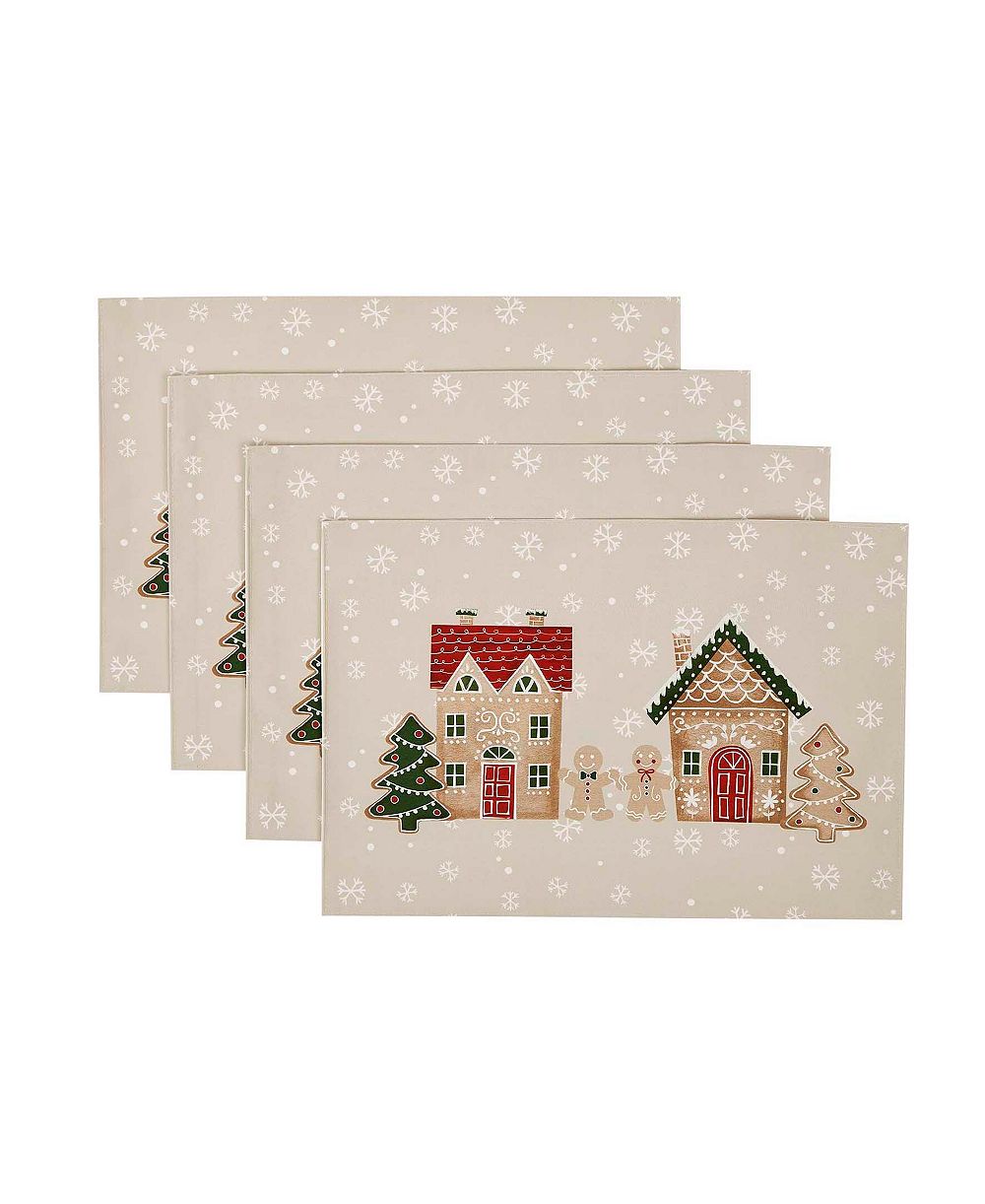 Avanti Набор салфеток для сервировки Gingerbread Village, 4 шт