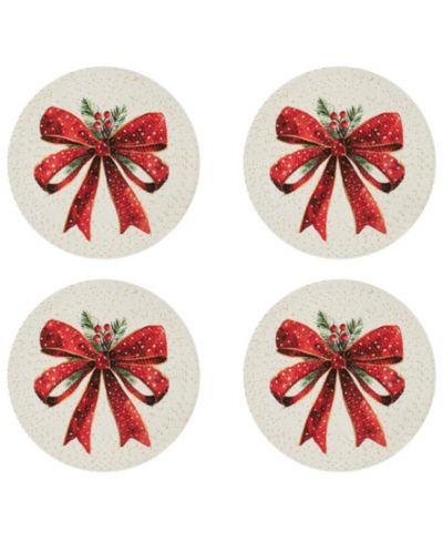 Подставки для сервировки Avanti Christmas Ribbon Round Braided, набор 4 шт.