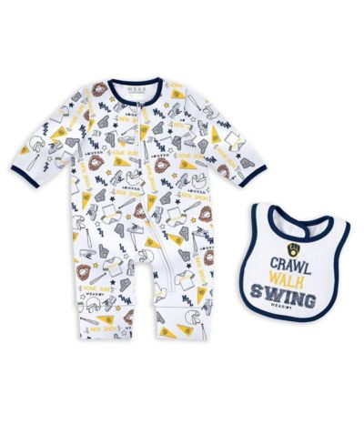 WEAR by Erin Andrews Baby Boys and Girls 2-Piece Milwaukee Brewers Sleep and Play Set