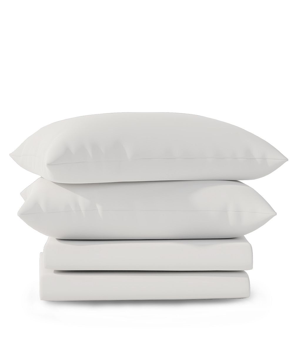 Color Sense Brushed Cool Crisp 225-Thread Count Solid Cotton 4-Pc. Sheet Set, King