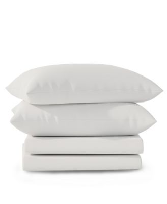 Color Sense Brushed Cool Crisp 225-Thread Count Solid Cotton 4-Pc. Sheet Set, King