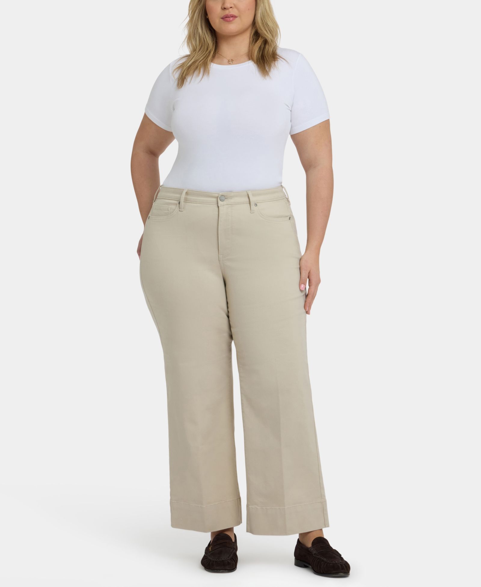 NYDJ Plus Size Teresa Wide Leg Ankle Hem Jeans