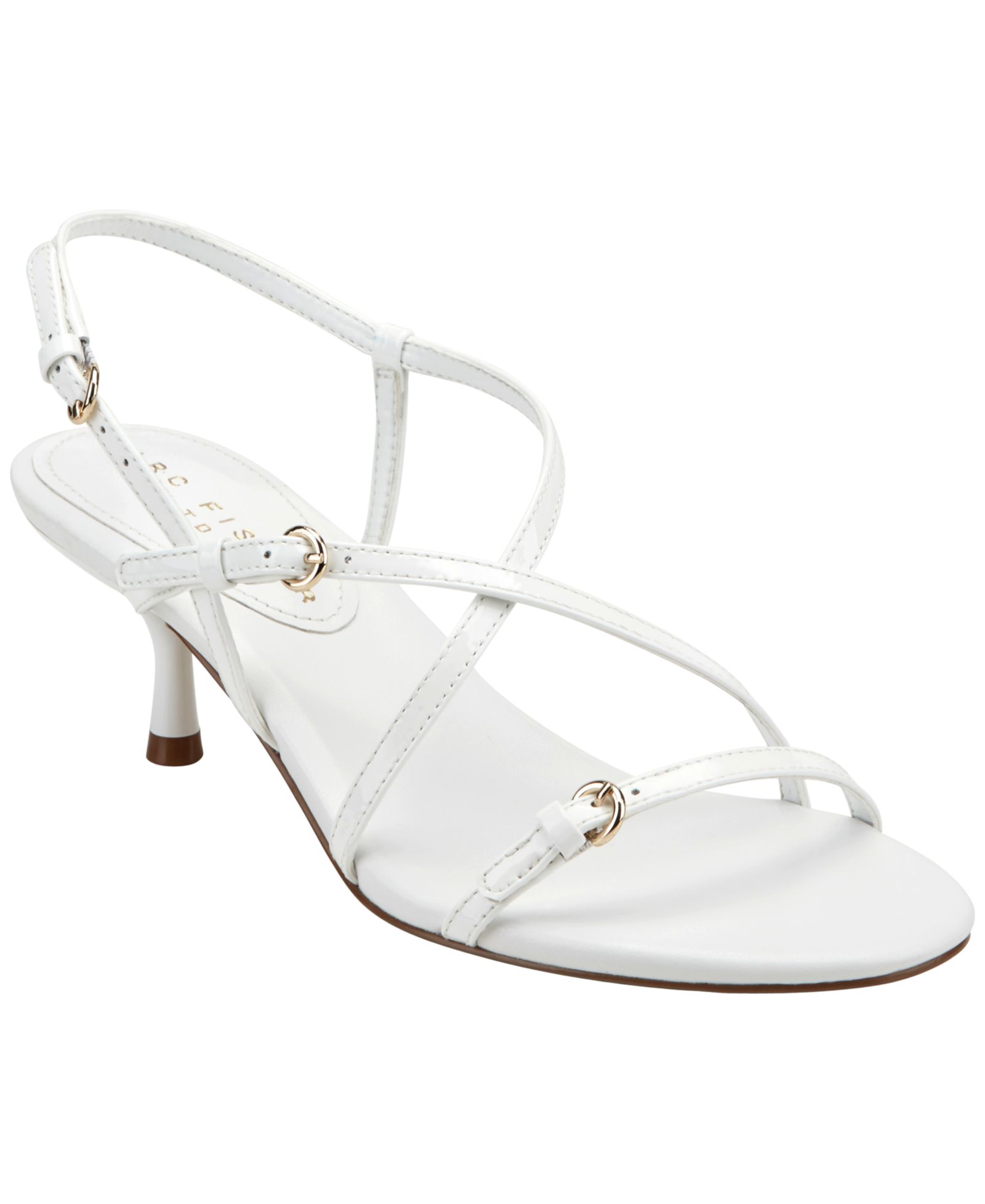 Marc Fisher LTD Women's Nylah Strappy Leather Kitten Heel Sandals