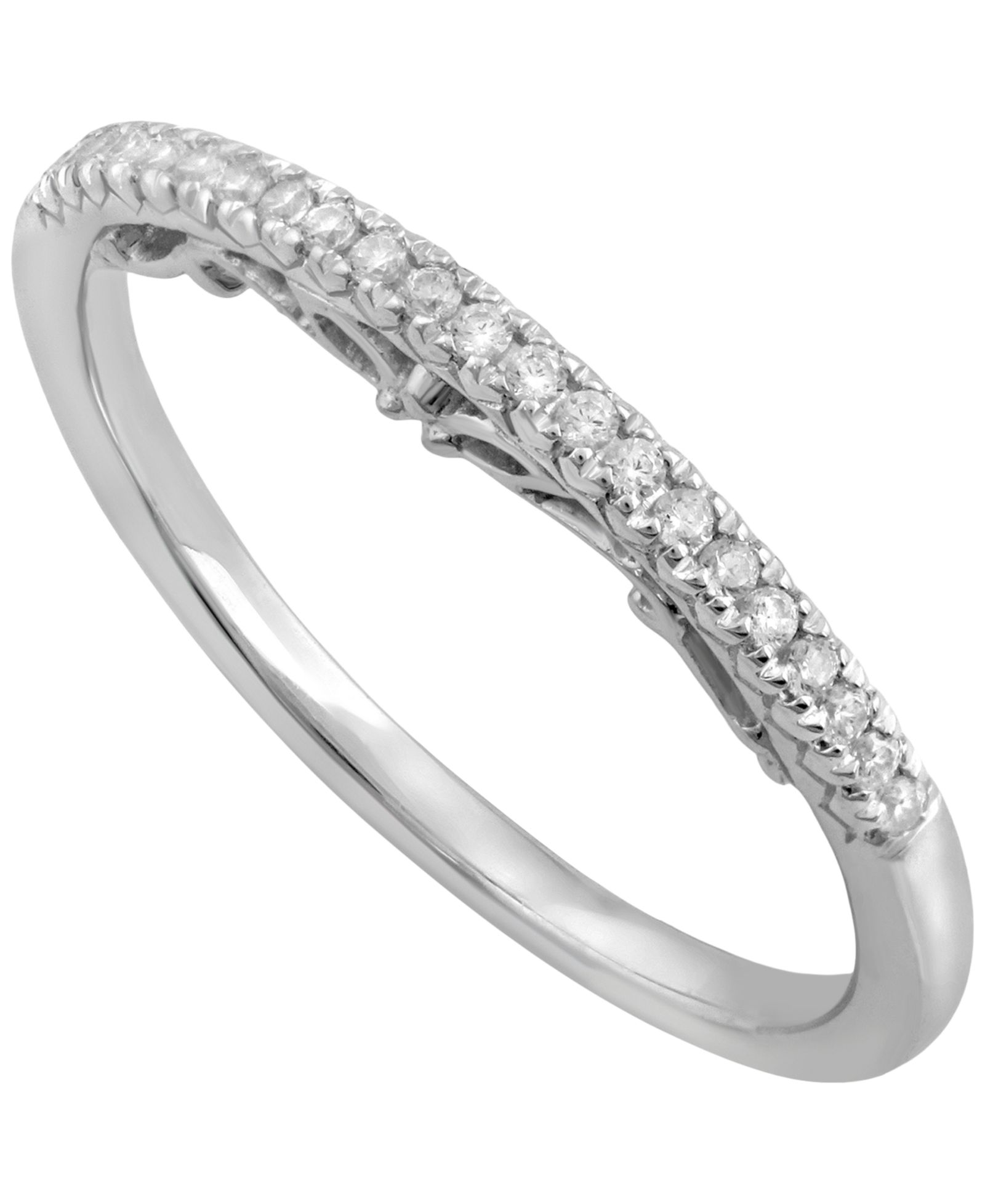 Macy's Кольцо с бриллиантом (1/10 ct. t.w.) в белом золоте 14k