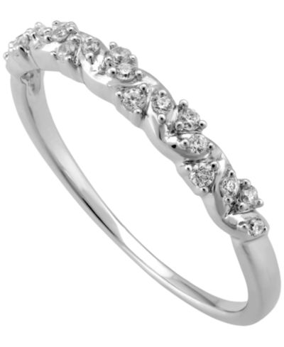 Macy's Кольцо с бриллиантами (1/6 ct. t.w.) в белом золоте 14k