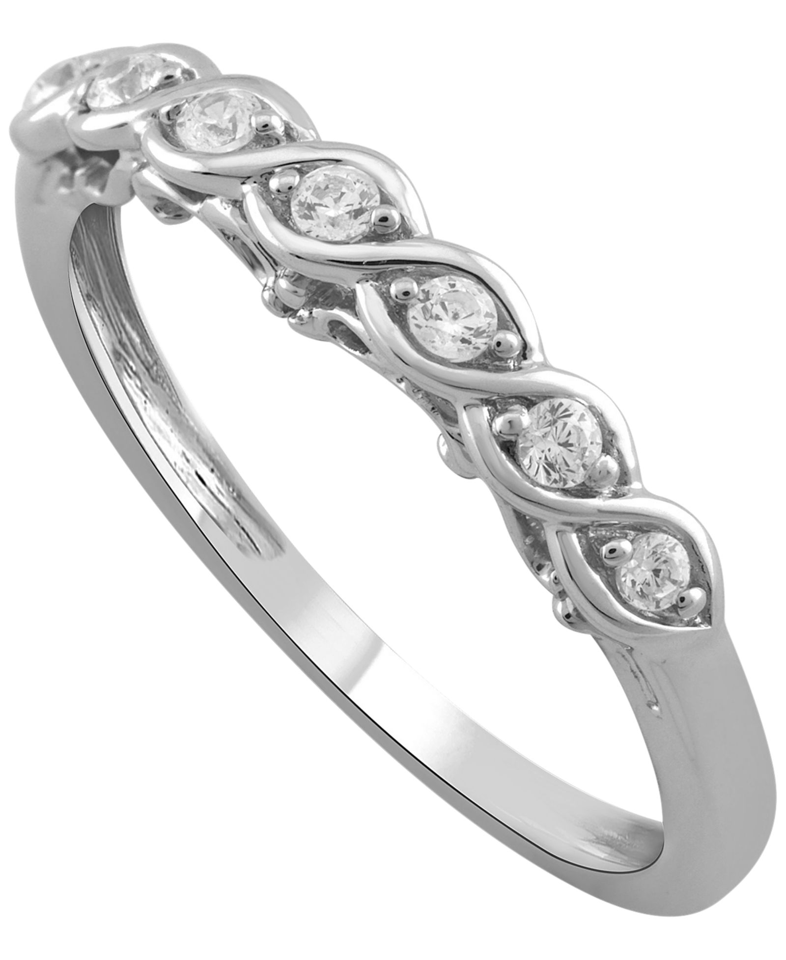 Macy's Кольцо с бриллиантом (1/6 ct. t.w.) в белом золоте 14k