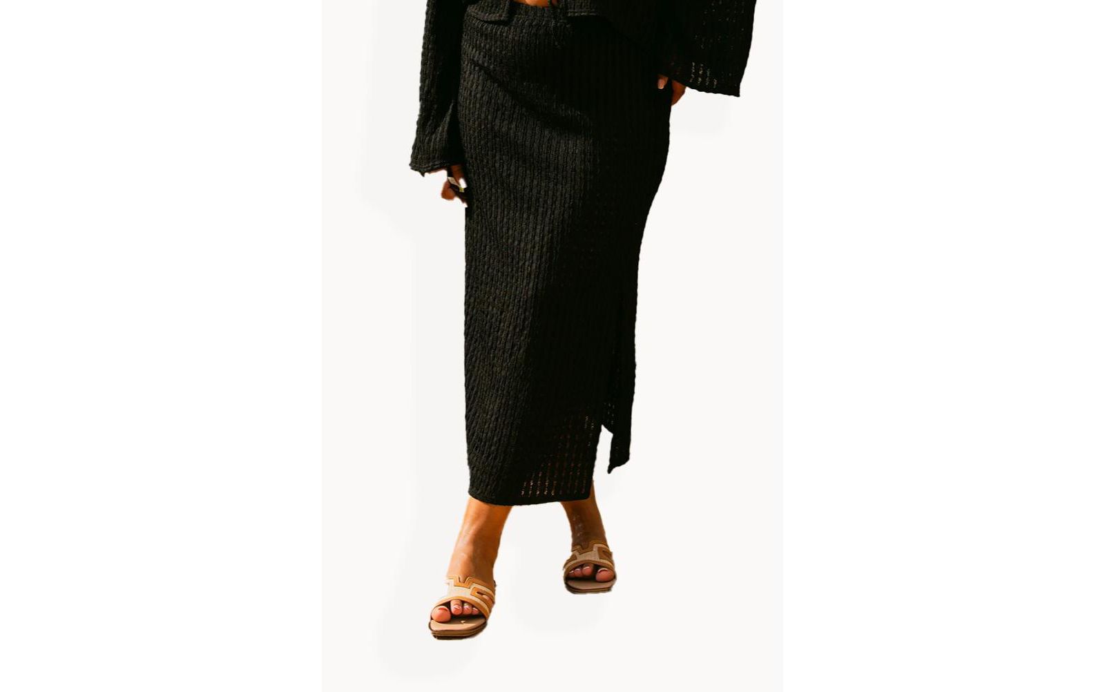 FASHION-SZN CURVE Women's Curve Crochet Resort Midi Skirt