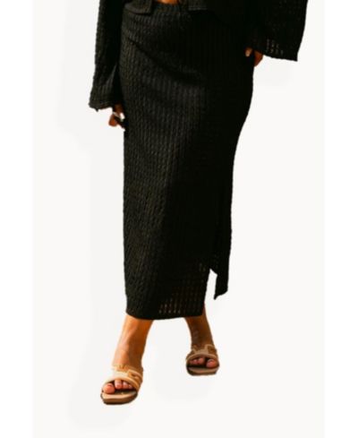 FASHION-SZN CURVE Women's Curve Crochet Resort Midi Skirt