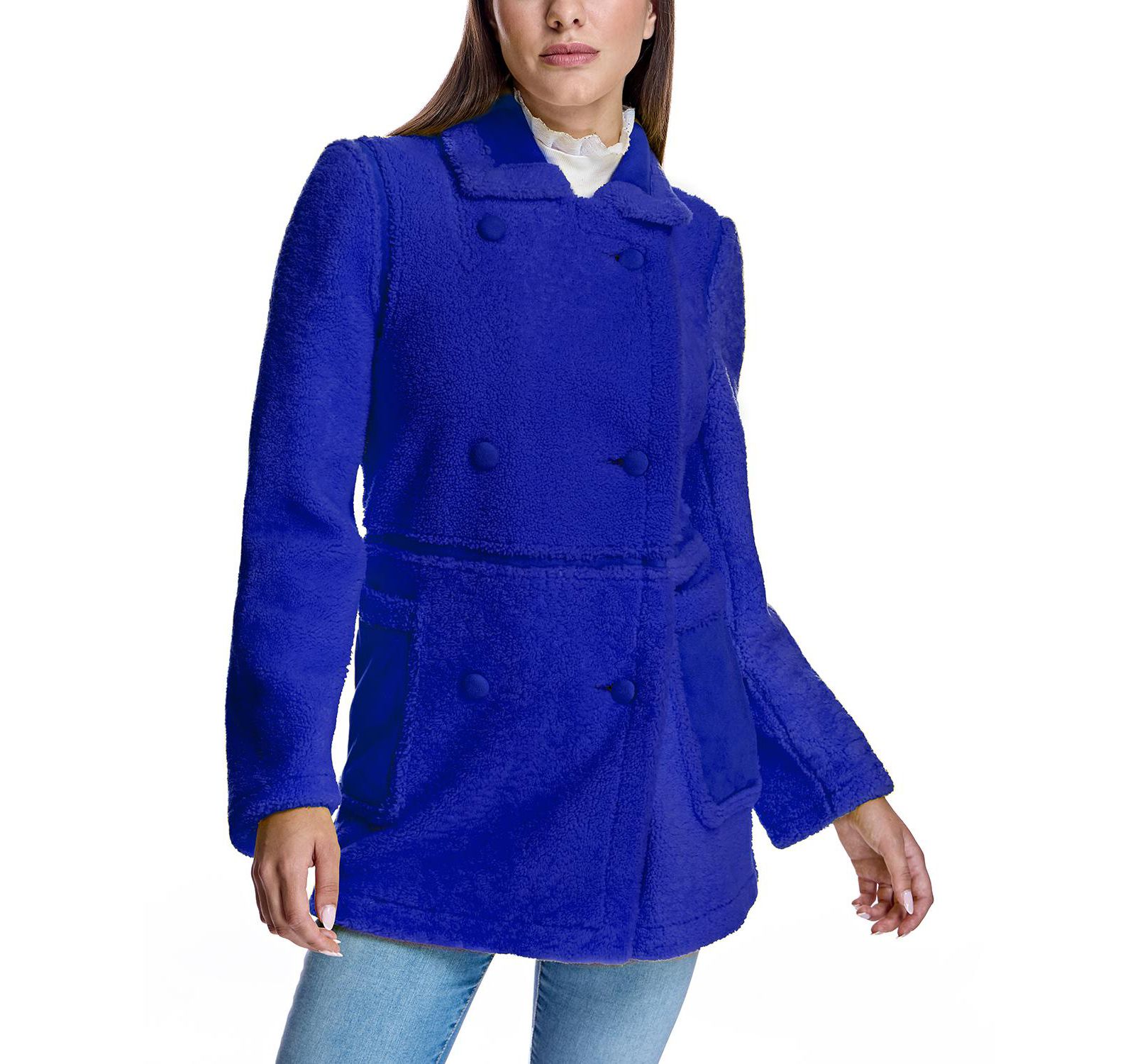 Julia & Stella By Maximilian Women's Shearling Lamb Pea Jacket