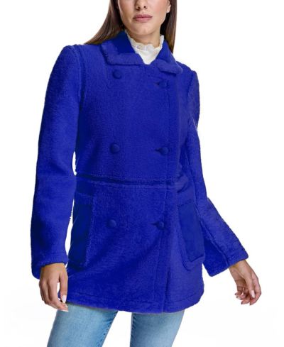 Julia & Stella By Maximilian Women's Shearling Lamb Pea Jacket