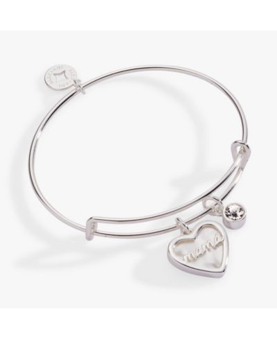 MamÃá Mother of Pearl Heart Bangle Bracelet Duo