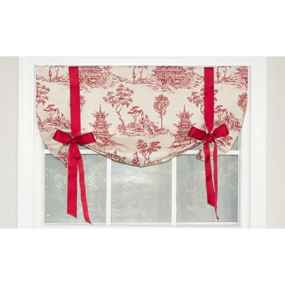 Занавеска RLF Home Naomi Tie-Up Ribbon 3" Rod Pocket, 50" x 21", красная