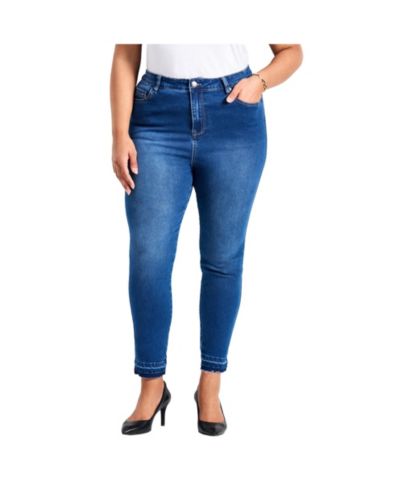 Женские джинсы Avenue Plus Size Butter Skinny с необработанным краем
