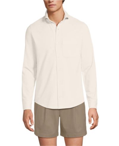 Lands' End Мужская трикотажная рубашка Oxford Long Sleeve Travel Kit