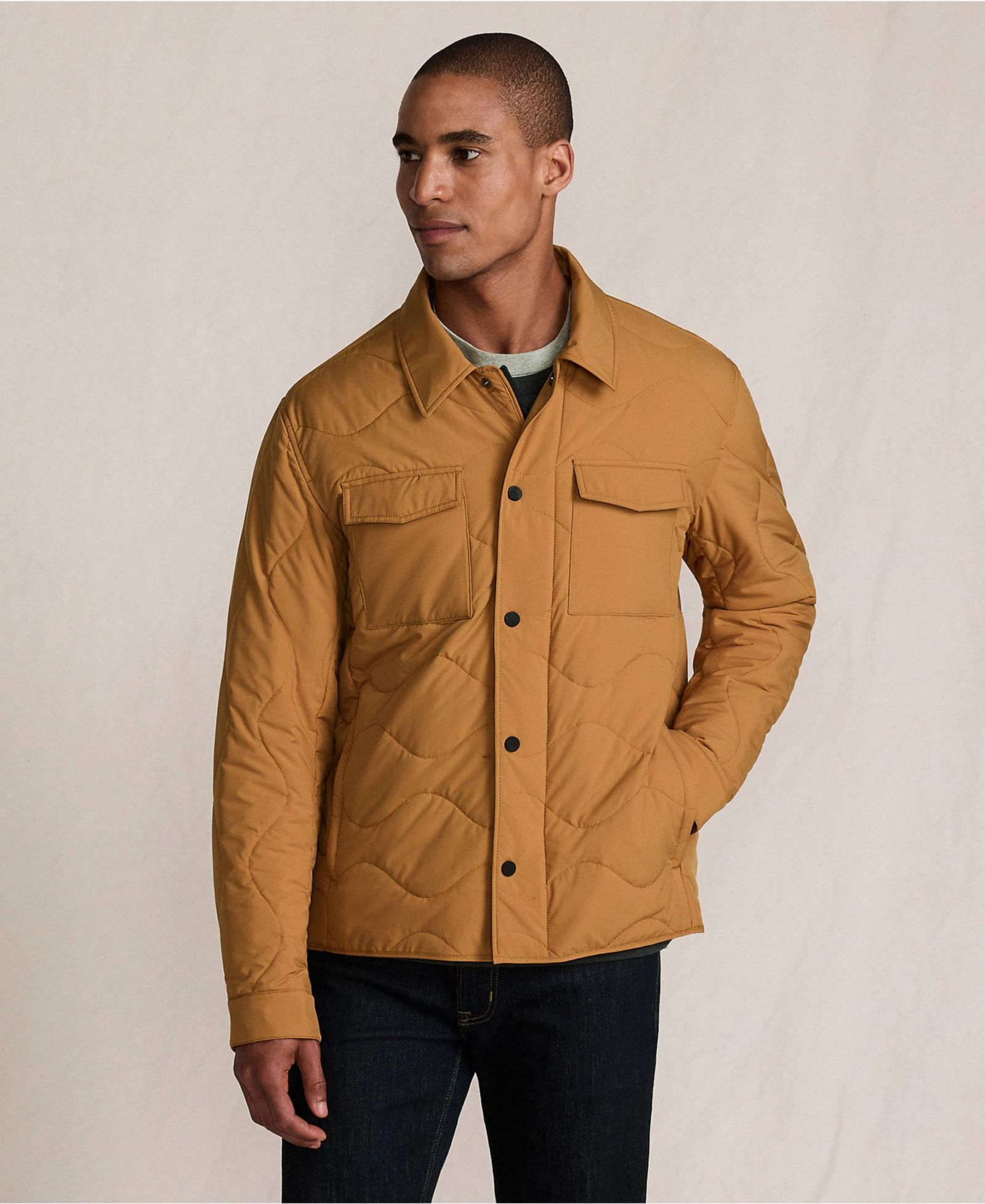 Lands' End Men's Quilted Insulated Shirt Jacket