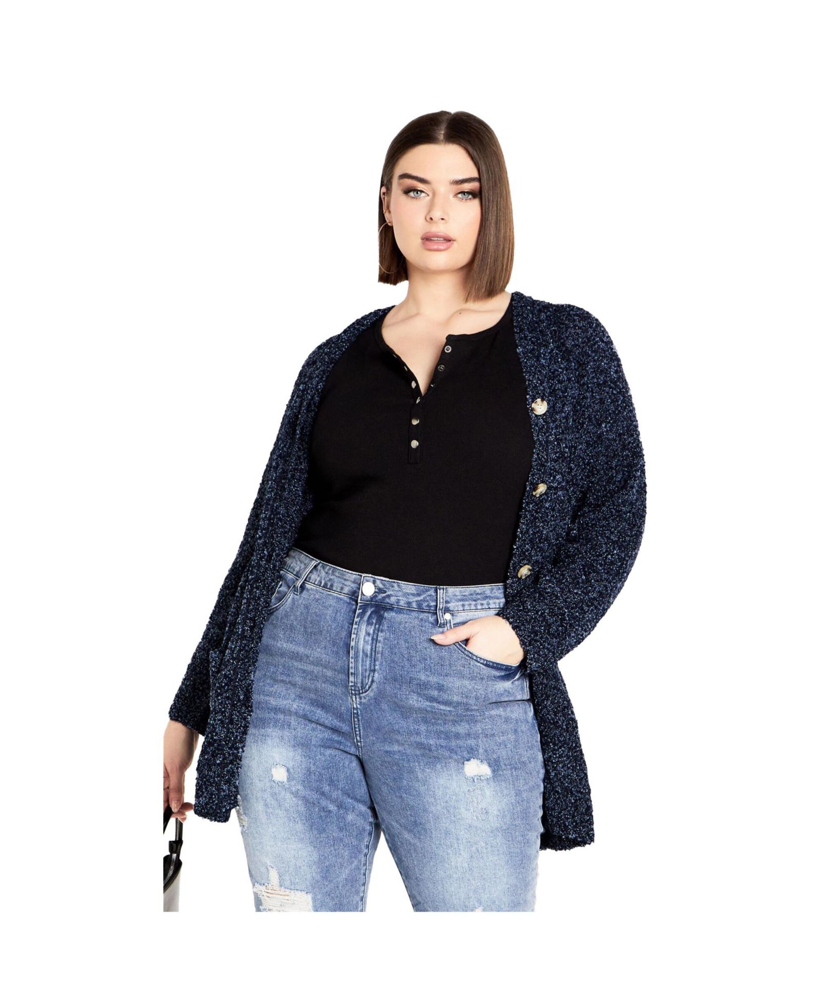 AVENUE Women's Amber Boucle Cardigan Sweaters