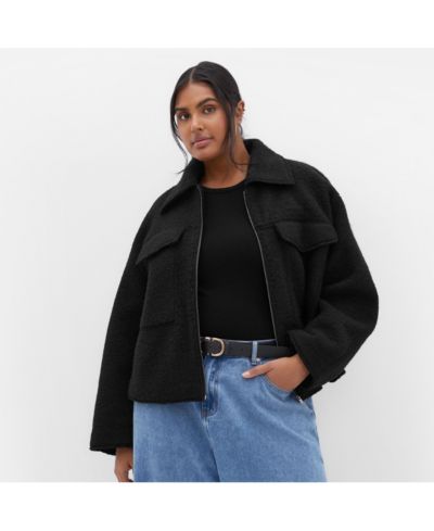 Женский жакет CITY CHIC Plus Size Boucle Zip Front
