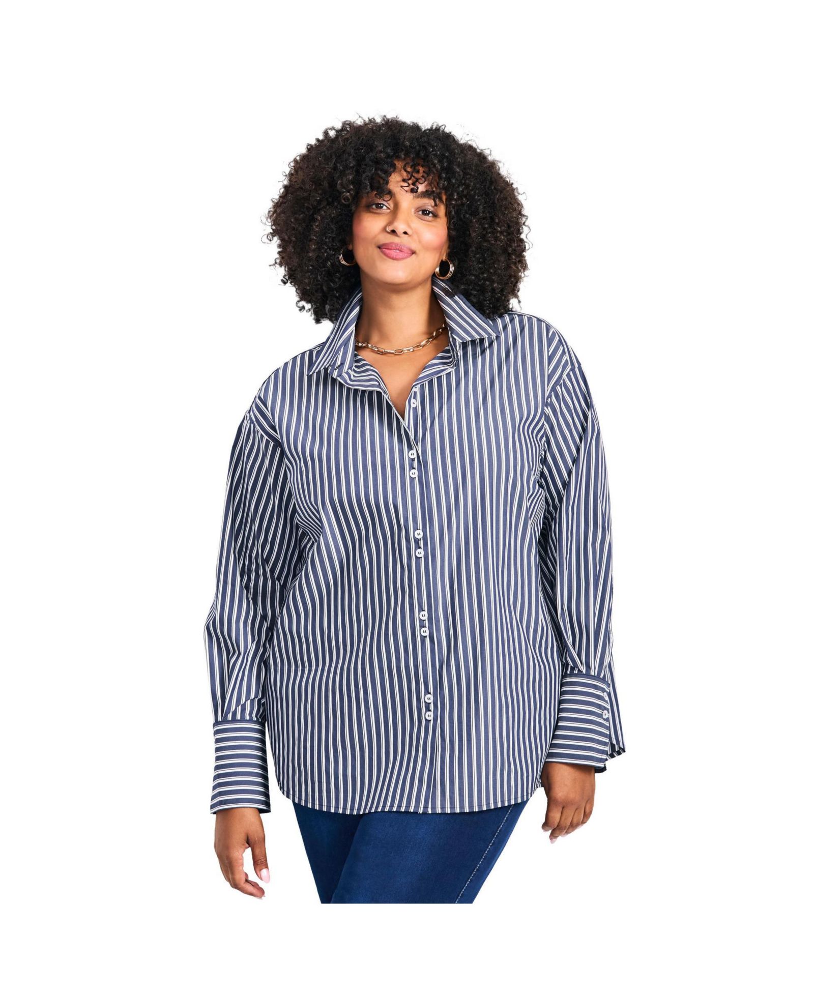 Рубашка Avenue Breanna Classic Poplin для женщин Plus Size