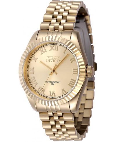 Invicta Women's 47418 Specialty Quartz 3 Hand Gold Dial Watch