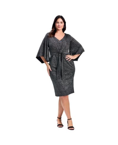 Женское платье Anastasia Metallic Knit Tie Front Plus Size