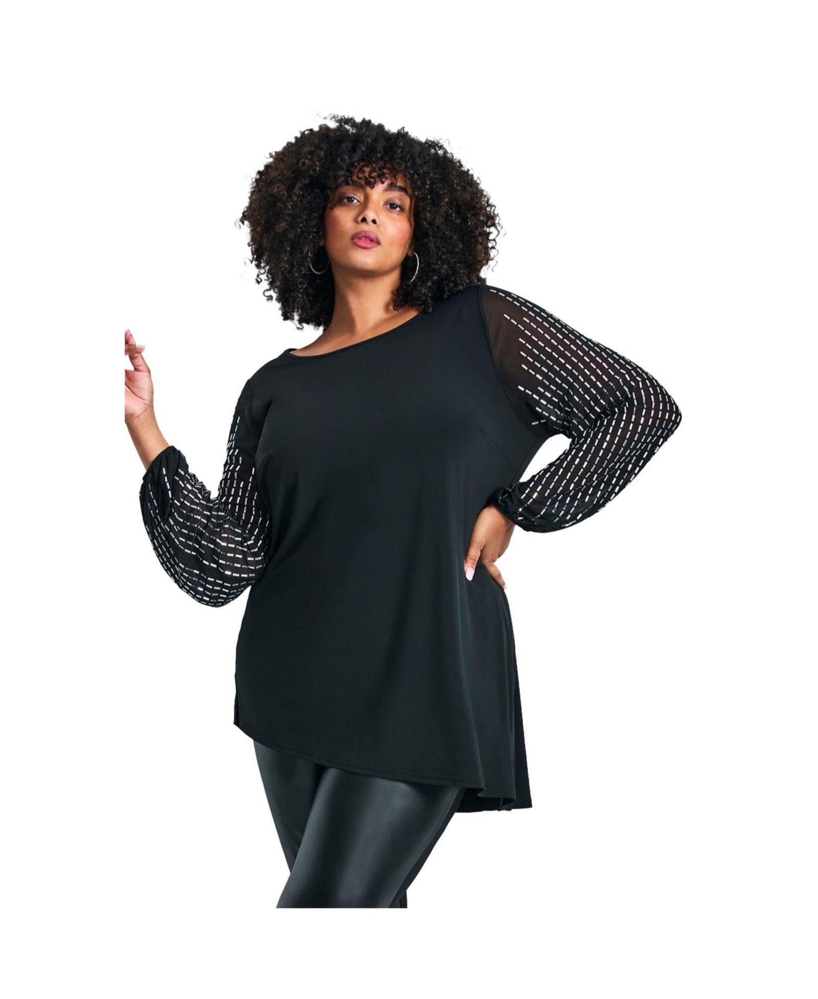 Женская туника Plus Size Avenue Glitz Embellished Sleeve