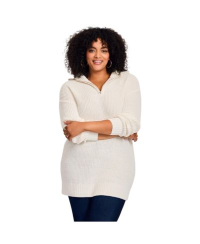 Avenue Женский Plus Size Half-Zip Pullover Sweater