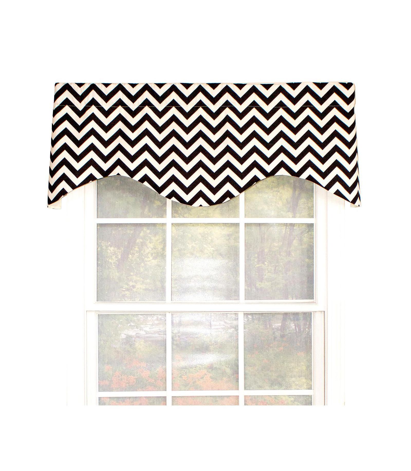 Подвесной занавес RLF Home Zig Zag Cornice 100% Cotton, Black 50" x 17"
