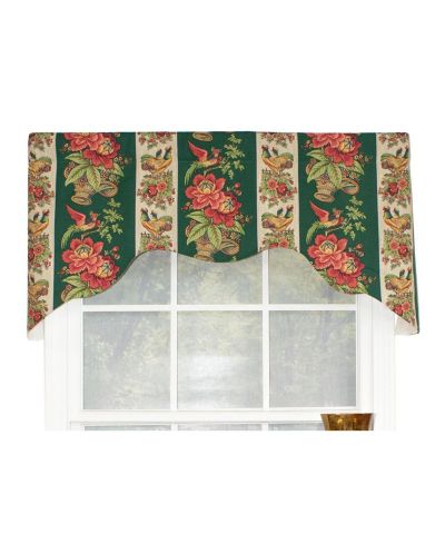 Декоративная занавеска RLF Home Rochelle Dutchess, 100% хлопок, зеленая, 50" x 17"