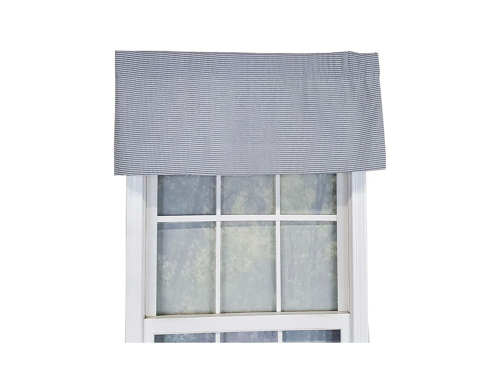RLF Home Tailored Stylish Classic Small Check Croswell Window Valance 3" Rod Pocket 50" X 14