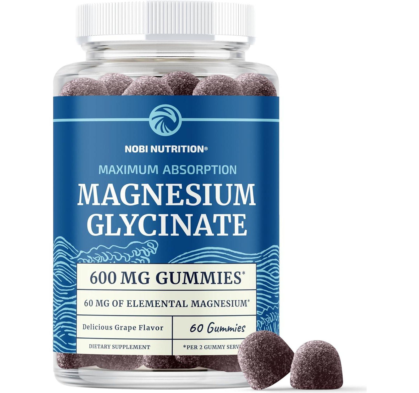 Nobi Nutrition жевательные витамины Magnesium Glycinate, 60ct