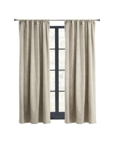 Thermalogic Seren Classic Velvet Room Darkening Dual Header Energy Efficient Curtain Panel Oyster