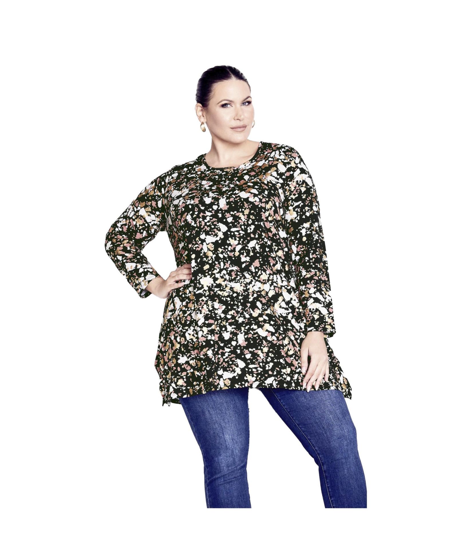 Avenue Women's Plus Size Leisure Button Tunic