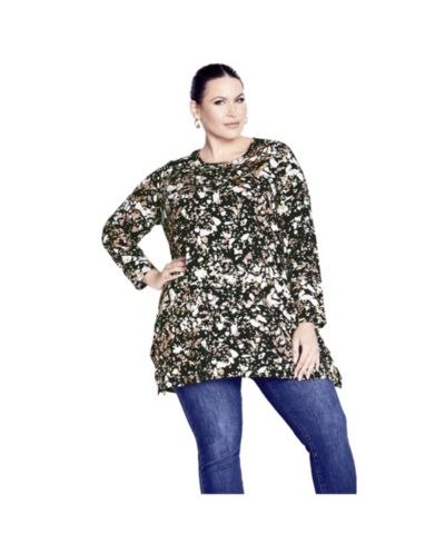 Avenue Women's Plus Size Leisure Button Tunic