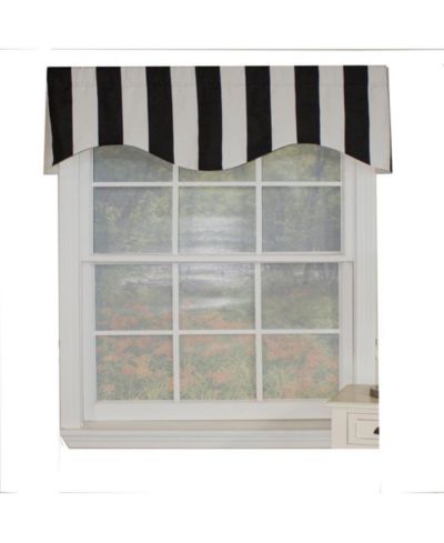 Занавеска-валанс RLF Home Cabana Stripe Design, 3" Rod Pocket, 50" x 17", черная
