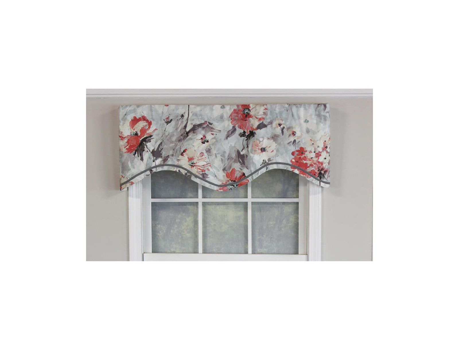 Tia Cornice 3in Rod Pocket Elevated Trim Decor Window Valance 50in X 17in by RLF Home