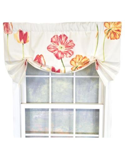 Занавеска RLF Home La Tulipe Butterfly 100% хлопок с подкладкой 50" x 16" белая