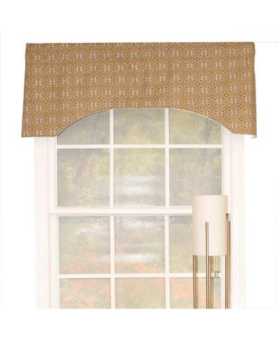 Andromeda Geometric Arch 3" Rod Pocket Valance 50" x 17" Stone by RLF Home
