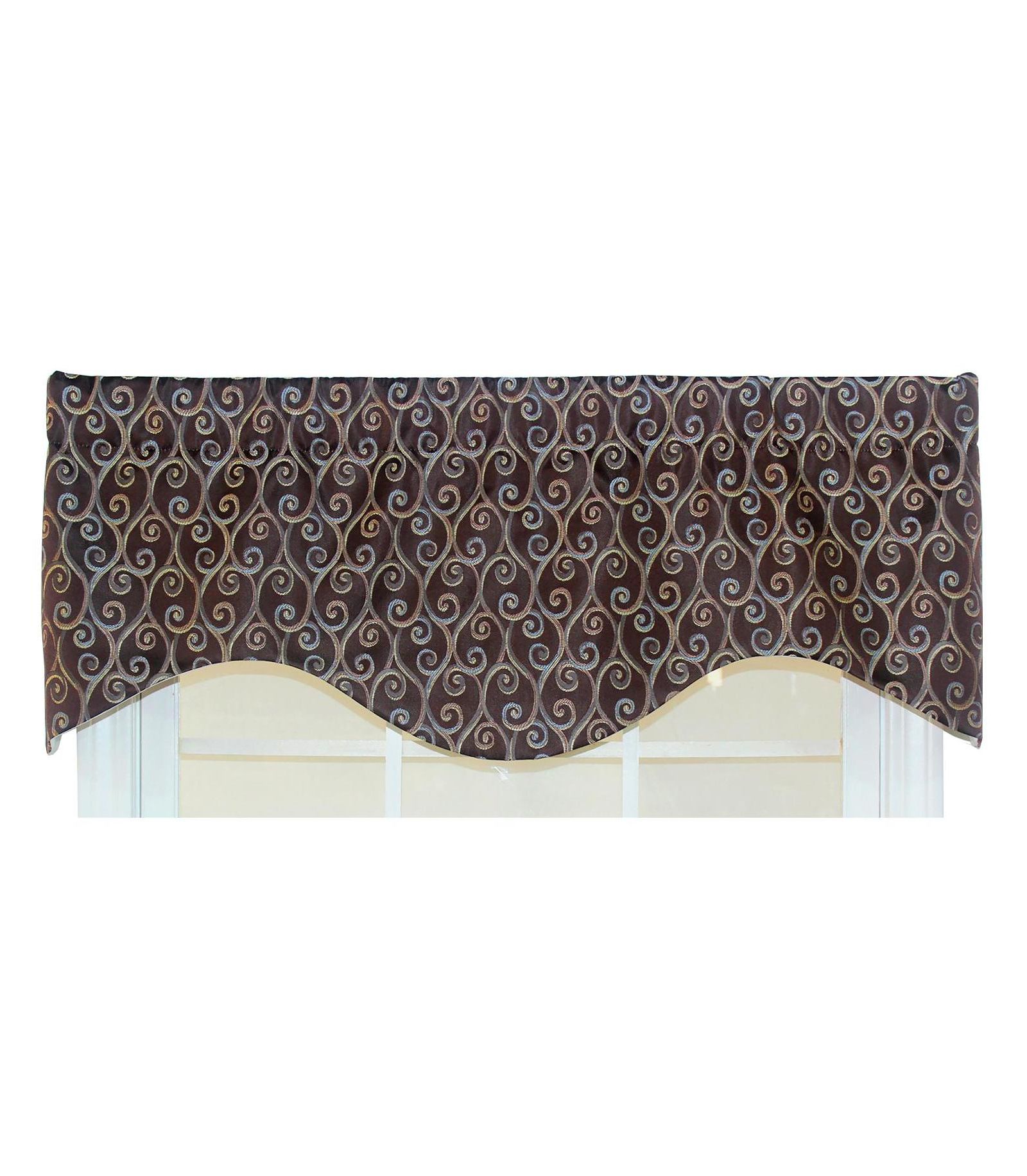 RLF Home Twine Cornice  100% Cotton with Fully Lined 3" Rod Pocket Valnance for Windows 50" x 17"