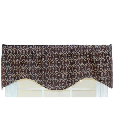 RLF Home Twine Cornice  100% Cotton with Fully Lined 3" Rod Pocket Valnance for Windows 50" x 17"