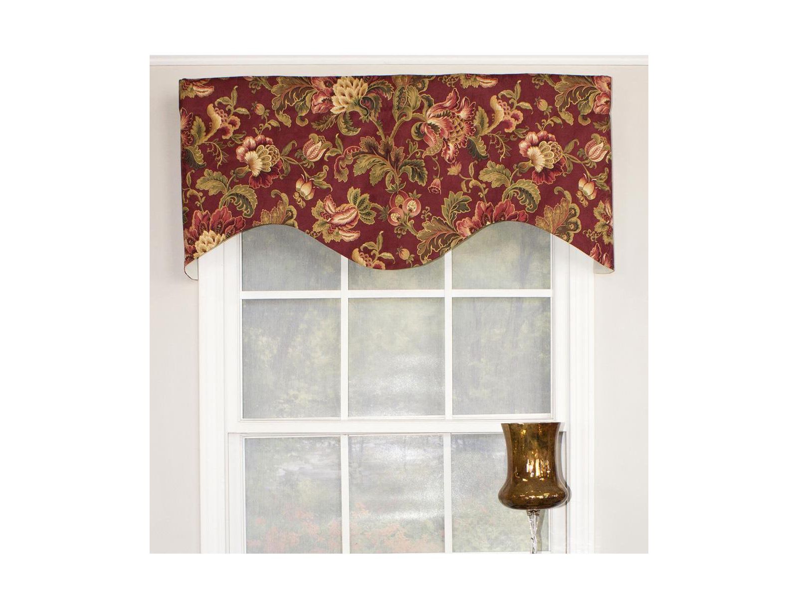 Занавеска Noblesse Cornice 3" Rod Pocket Valance, рубиновый цвет, 50" x 17"