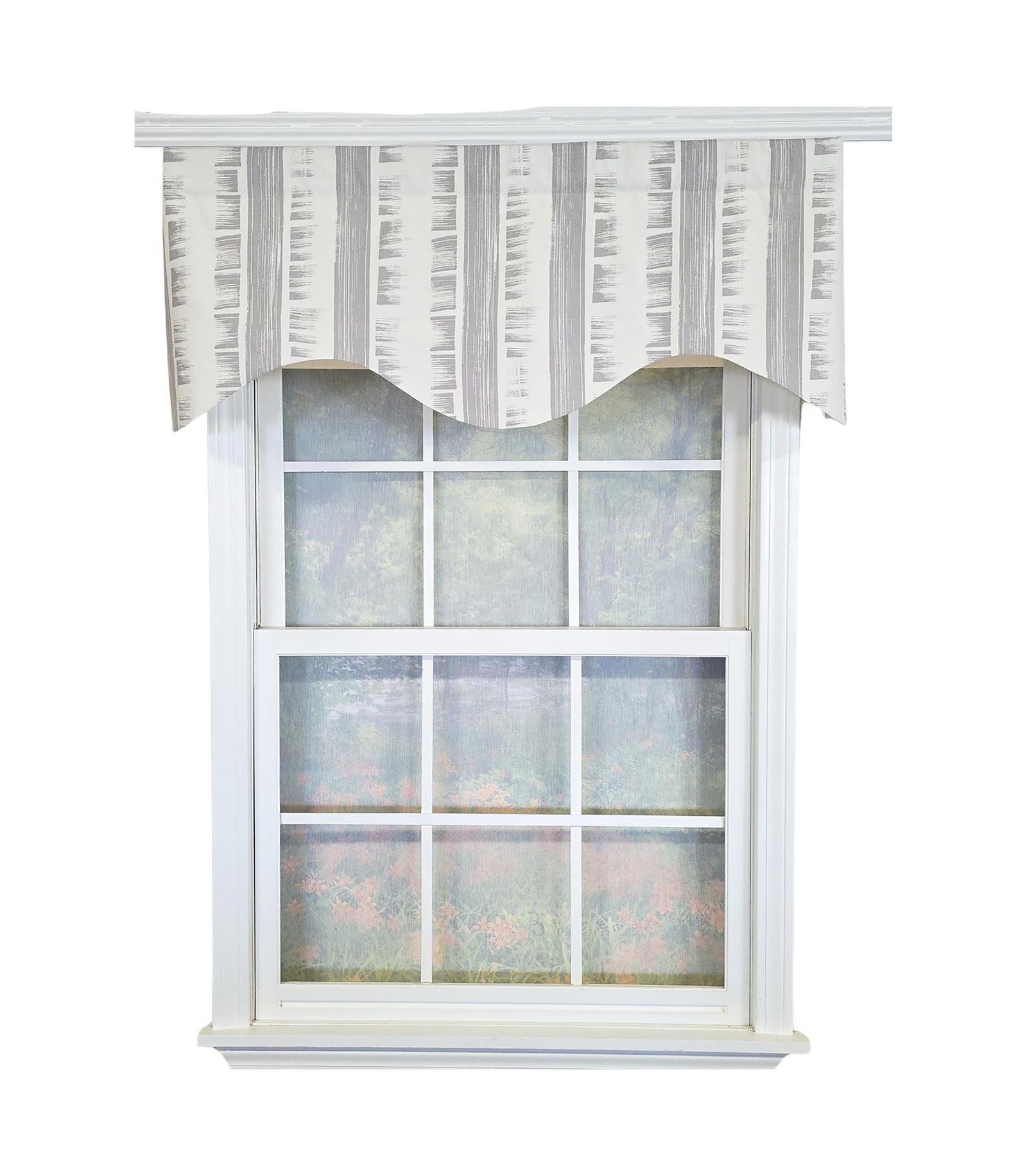 RLF Home 100% Cotton Jaspeado Cornice With Poly/Cotton Ivory lining Rod Pocket Valance 50" x 17"