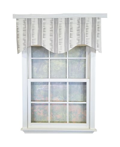 RLF Home 100% хлопок Jaspeado карниз с подкладкой из полиэстера/хлопка цвета слоновой кости, шторка с карманом для штанги 50" x 17"